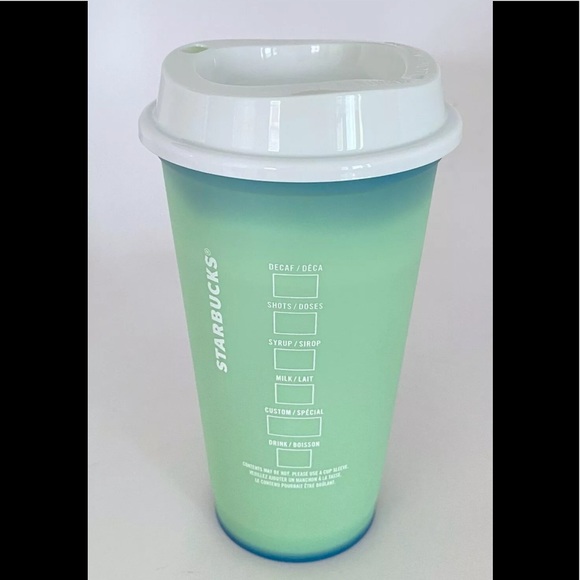 STARBUCKS 2021 Christmas color changing blue to mint candy cane reusable cup - Picture 5 of 6